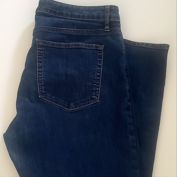 LOFT Curvy Soft Skinny Cropped Blue Jeans Pockets Festival Weekend Travel Comfy - Picture 2 of 7